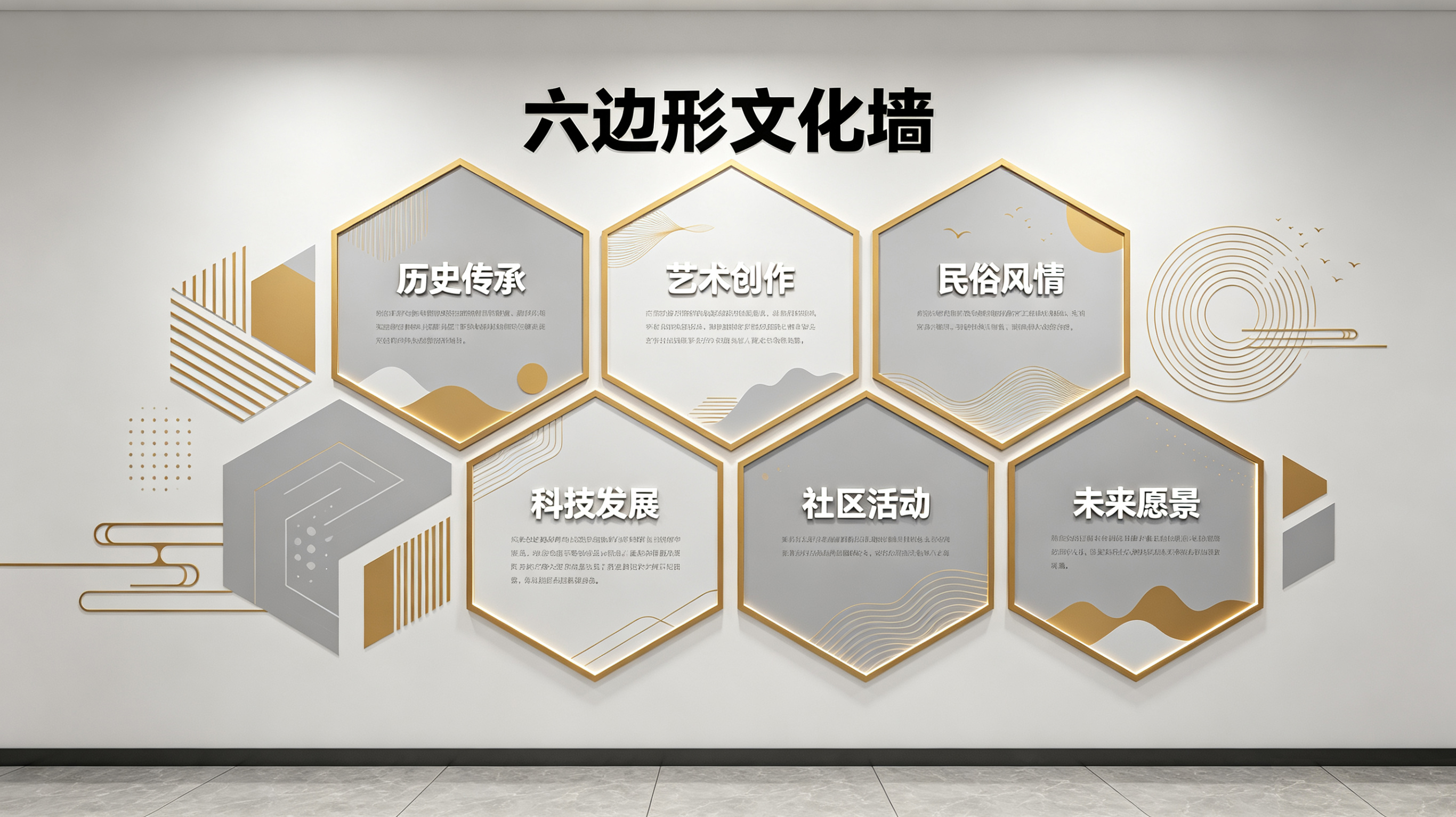 佛坪企业文化墙 | 六边形信息美学